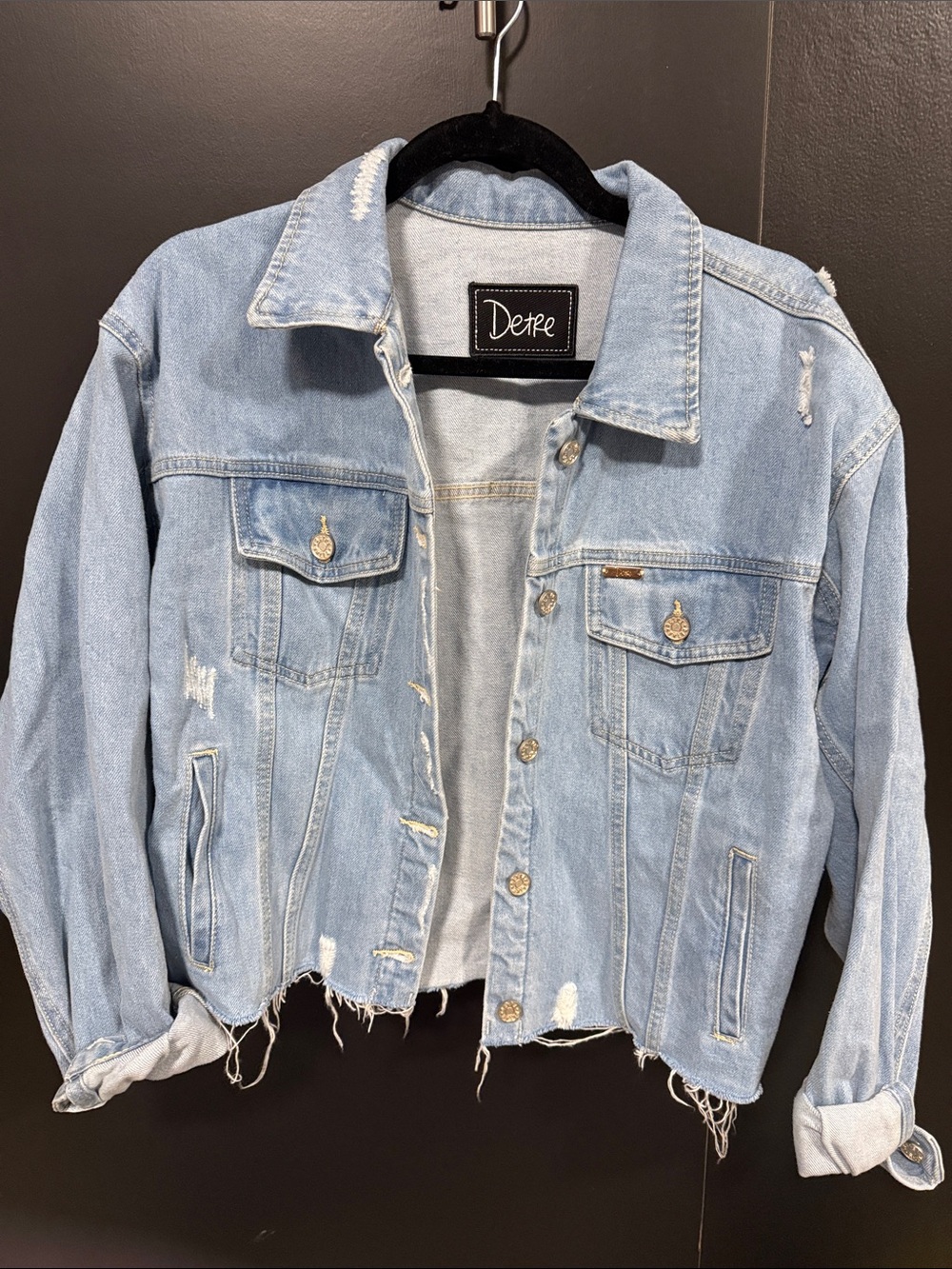 Dede Radd Light Blue Distressed Denim Jacket